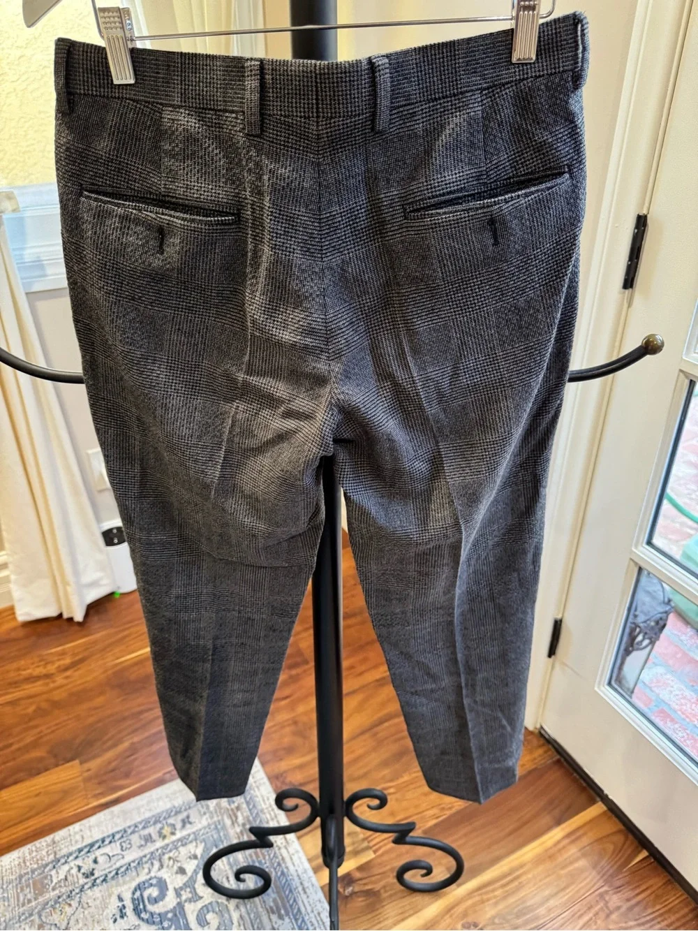 J. Crew Men's Charcoal Glen Plaid Dress Trousers Size 29 Lunlow Slim